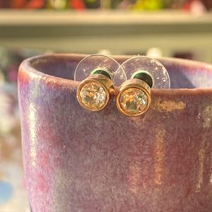 Touchstone Crystal stud earrings rose gold with silk crystals
